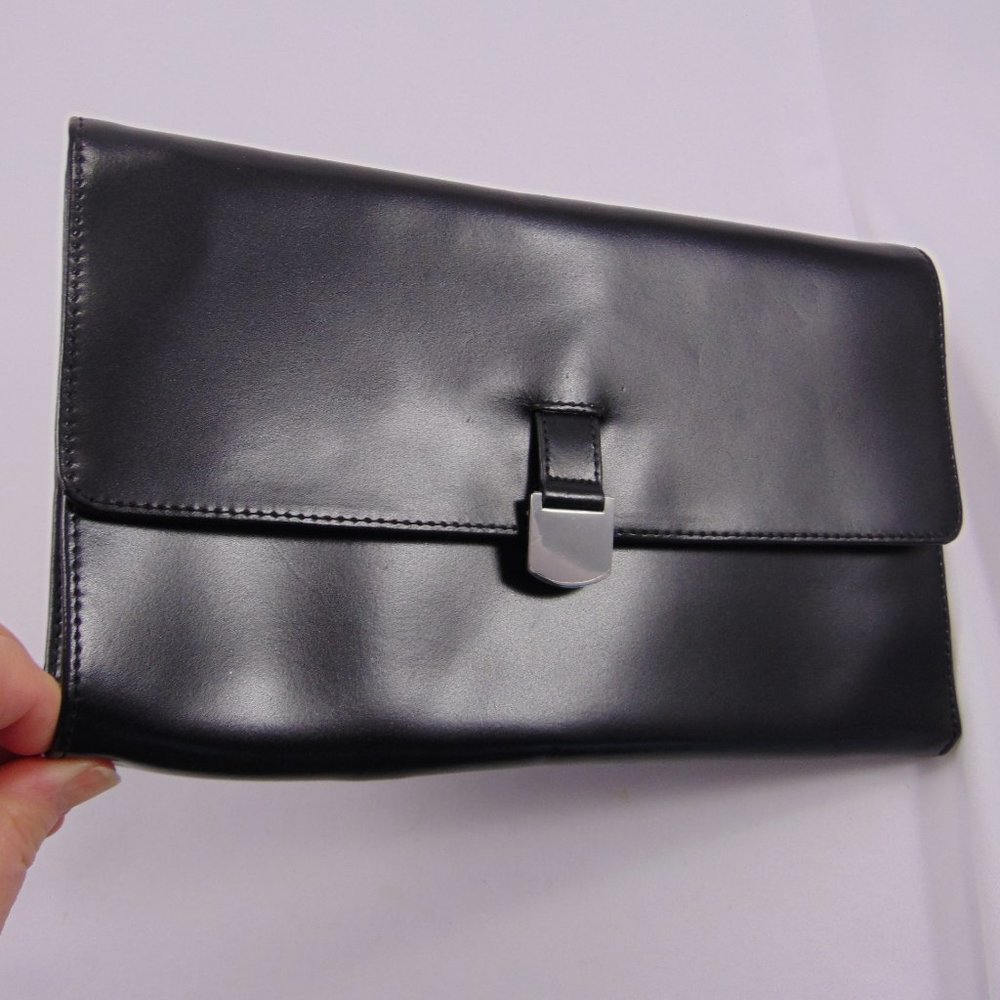 Red Envelope Brand Black Leather Jewelry Portfolio